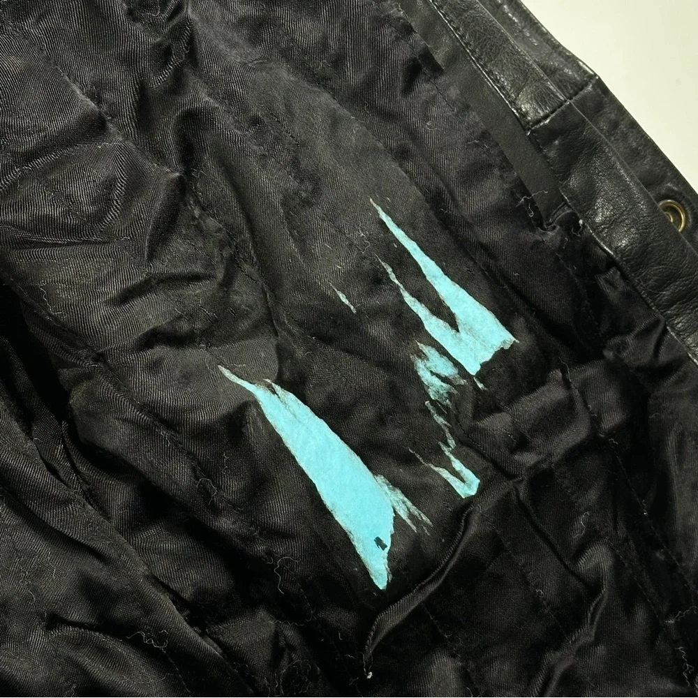 J.Crew Coach Jacket Snap Front Crackled Leather Black Medium